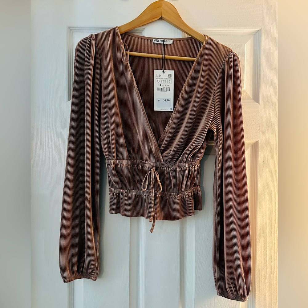 Zara Taupe Top.